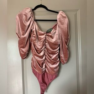 Velvet Ruched Bodysuit